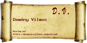 Demény Vilmos névjegykártya