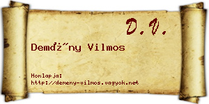 Demény Vilmos névjegykártya